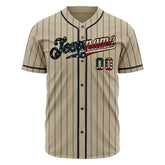 Custom Gold National Flag Pinstripe Fans Special Edition Authentic Vintage Baseball Jersey